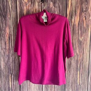 L.L. Bean Fuchsia Cotton Turtleneck 100% cotton